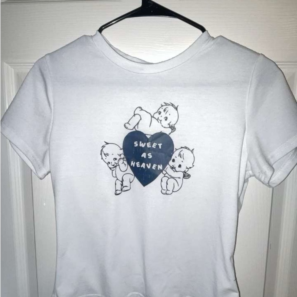 Sweet As Heaven White baby tee